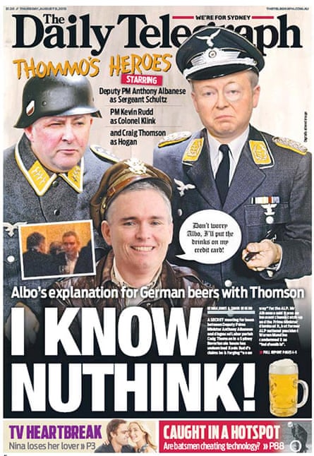 Daily Telegraph front page 8 August