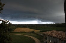 The storm moves ominously toward the vineyard on 2 August