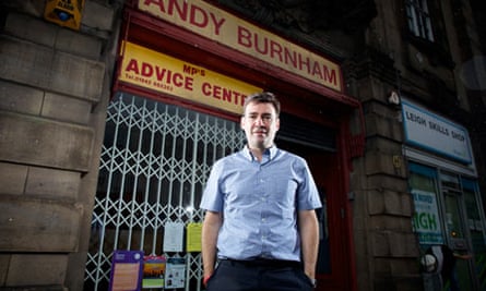 Andy Burnham MP at his constituency office in Leigh, Greater Manchester