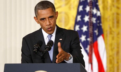 President Barack Obama speaks at a news conference at the White House