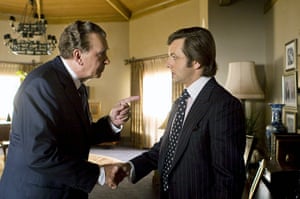 Sir David Frost: A still from the film Frost/Nixon (2008) with Frank Langella as Richard Nix