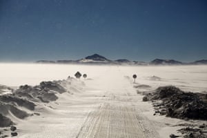 Andes crossing: Icy road, Andes, Chile
