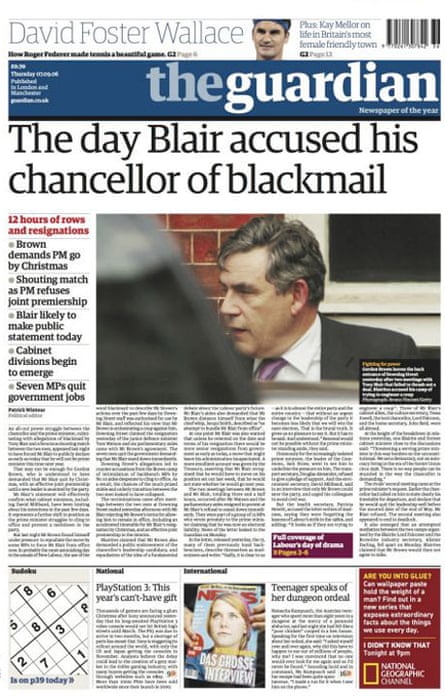 The Guardian front page, 7 September 2006