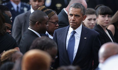 Barack Obama at the memorial for the Washington navy yard shooting victims.