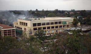 Sept. 24, 2013 - Nairobi, Kenya - smoke continues to billow from the Westgate Shopping Centre.