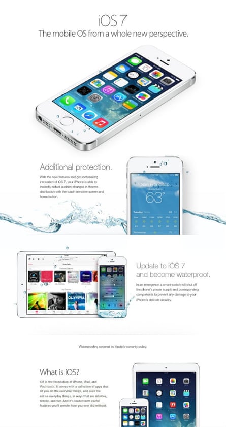 iPhone users were tricked into thinking their devices were waterproof by a fake iOS7 advert