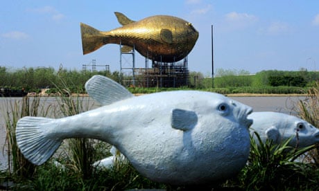 Giant copper puffer-fish in Yangzhong county, China