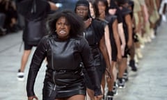 Models in Rick Owens designs Paris fashion week