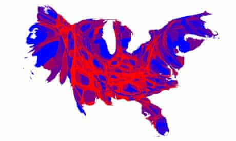 US 2012 election results cartogram