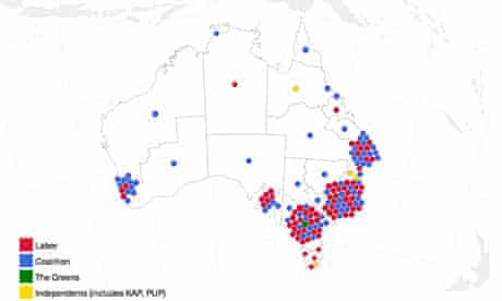 Australian election 2010 bubble map