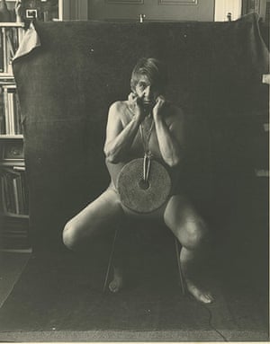 Lewis Morley: Lewis Morley poses for his own Keeler recreation with a millstone around hi