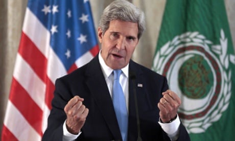 US Secretary of State John Kerry holds a press conference at the US embassy in Paris as part of his campaign to win backing for military strikes in Syria.