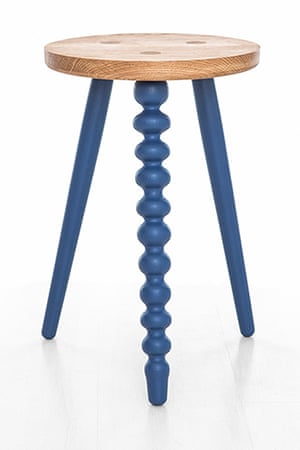 homes - wishlist: wooden stool with blue legs