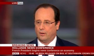 Francois Hollande at his press conference.