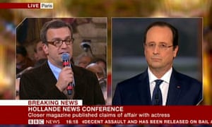 Francois Hollande is asked whether Valerie Trierweiler   is still the first lady of France.