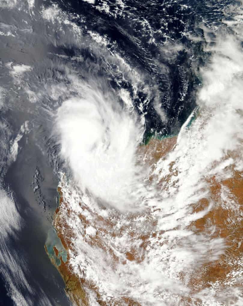 Tropical Cyclone Dominic over the Western Australian coast