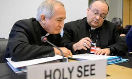 Archbishop Silvano Tomasi preparing for a hearing at the UN committee on the rights of the child