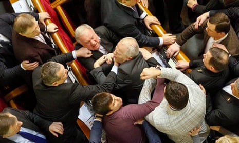 Ukraine parliament fighting