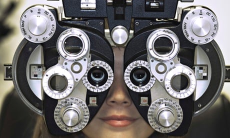 Woman getting an eye test