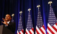 Barack Obama speaks about the National Security Agency from the Justice Department in Washington.