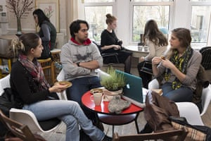 Ziferblat: Customers at Ziferblat in London, the UK's first pay-as-you-go cafe,