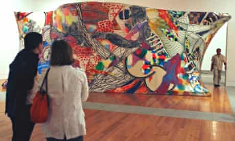 People visit one of the rooms in the Berardo Museum of Modern and Contemporary Art in Lisbon
