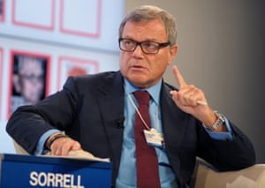Sir Martin Sorrell talks during a session at the World Economic Forum in Davos on January 22, 2014.