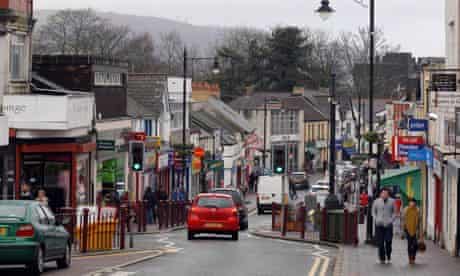 A high street in Wales