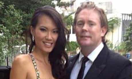 Offensive: Anton Casey with his wife, former Miss Singapore, Bernice Wong. 