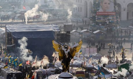 The anti-government protest camp in Independence Square in Kiev