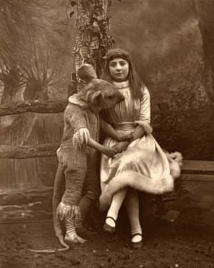 Another relic from Alice in Wonderland, a photograph depicting Alice and the dormouse, 1887.