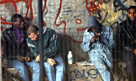 Drug addicts in Paris in 1996