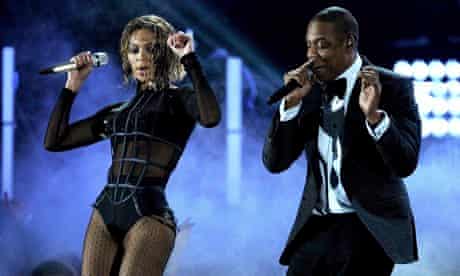 Beyonce and Jay-Z performing at the Grammys