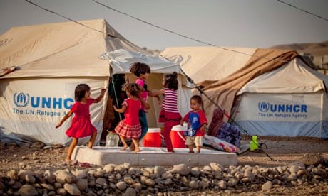 Syrian children in a refugee camp in Iraq