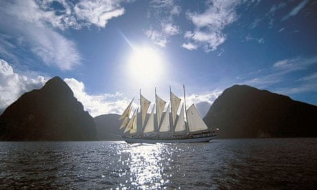 windjammer sailing in Polynesia