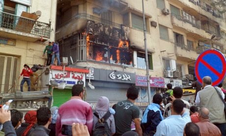 Fire at al-Jazeera studio in Tahrir Square in 2012