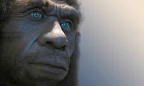 Recreation of a Neanderthal man