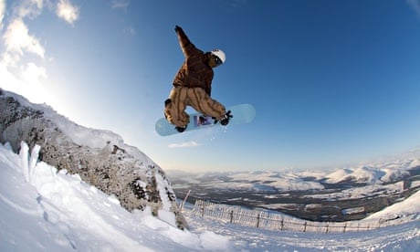 Snowboardin on the Nevis Range, Scotland