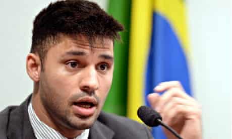 David Miranda testifies before the investigative committee of the US Senate in Brasilia, 9 October  