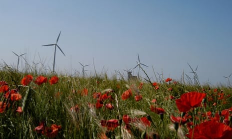 Wind turbines a La Muela near Zaragoza. Wind power was the top generator of electricity in Spain in 2013.