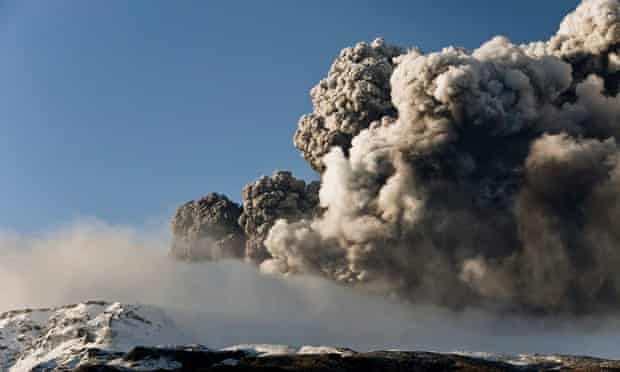 Ash plumes spew from the Eyjafjallajökull volcano in Iceland in March 2010.
