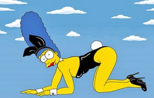 Simpsons erotica: Marge as Kate Moss for Playboy 60th anniversary magazine cover