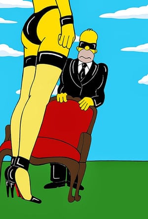 Simpsons erotica: Homer and Marge pose in iconic erotic shots by Helmut Newton