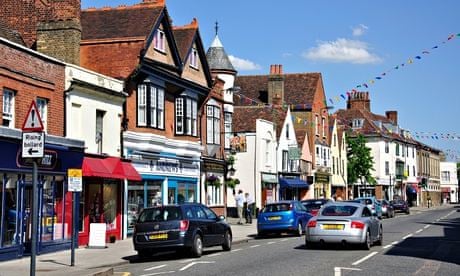 The high street of Ware in Hertfordshire