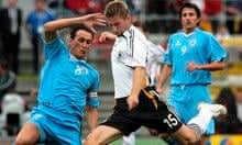 Hitzlsperger in action for Germany in one of his 52 appearances for his national side