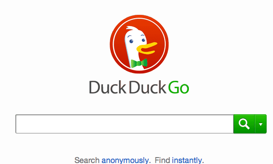 DuckDuckGo's homepage.