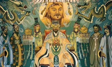 Mural featuring Genghis Khan and his court