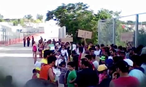 Protests outside Nauru detention centre