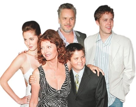 Susan Sarandon with ex-husband Tim Robbins, their sons and her daughter