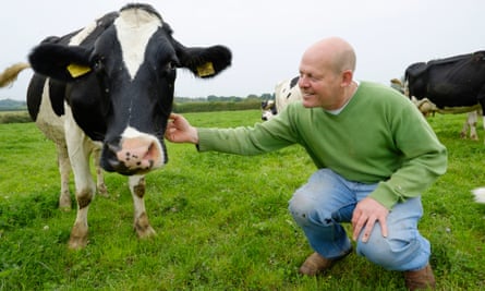 Steve Hook at his dairy farm in East Sussex